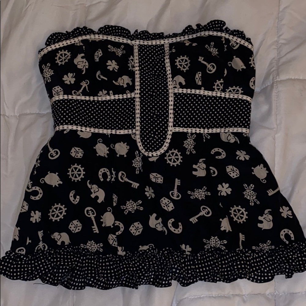 Lucky charm silk tube top